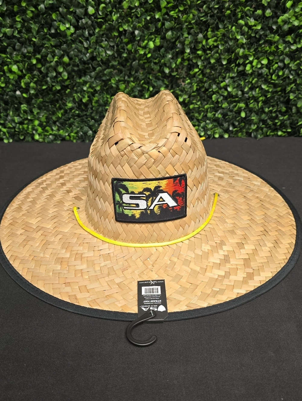 SA PRINTED UNDERBRIM STRAW HAT- ONE SIZE - NWT